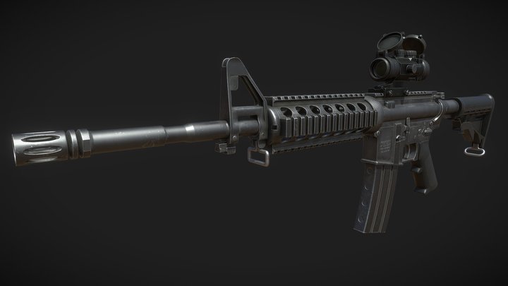 M4 Carbine | PAC2.5x Scope 3D Model