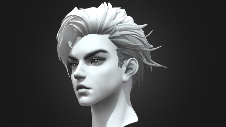 BASE MESH HEAD MALE SEMI-REAL STYLE #1 3D Model