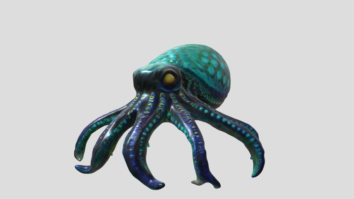 🐙octopus squid blue-green🐙 3D Model