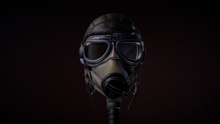 RAF Type C Gas Mask – WWII Aircrew Respirator 3D Model
