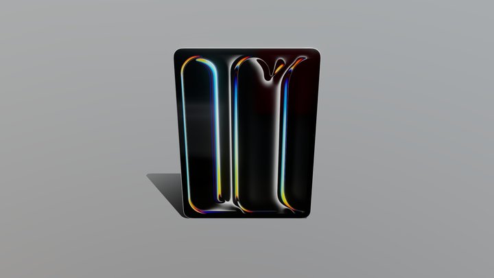 Silver Apple iPad 13 Pro M4 3D Model
