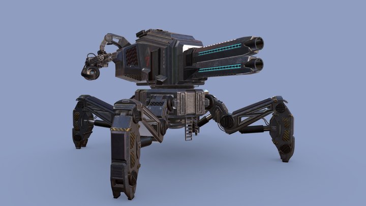 Future War Mech four-legged 3D Model