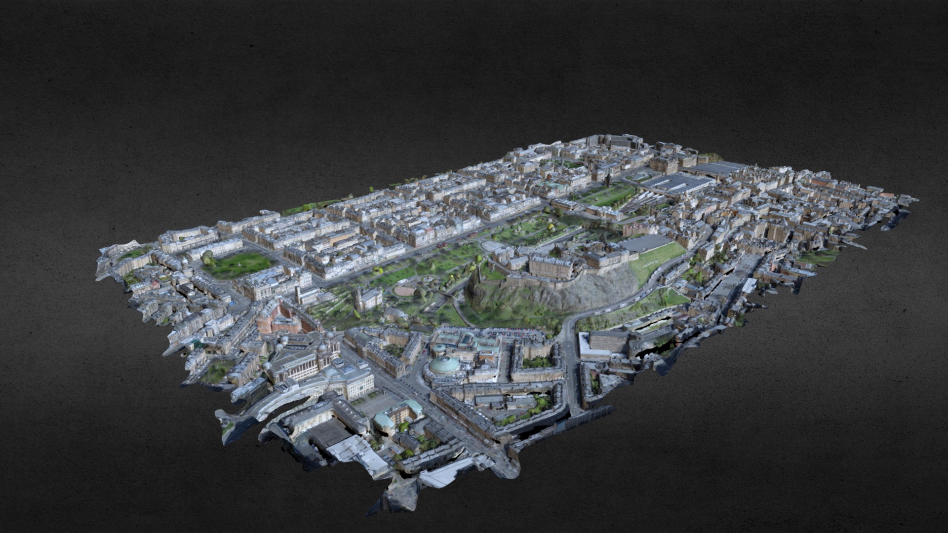 3D model Edinburgh Castle & City Centre 3D - This is a 3D model of the Edinburgh Castle & City Centre 3D. The 3D model is about an aerial view of a city.