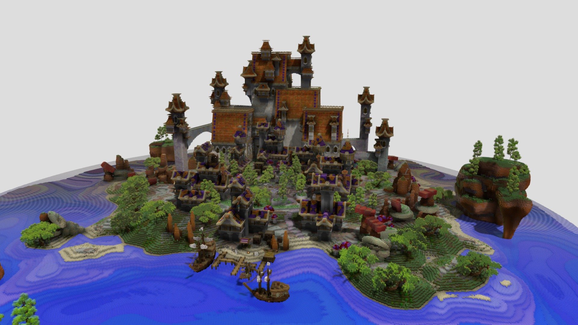 OrangeCastle - Minecraft Hub - 3D model by AizenessTeam (@suspectalien
