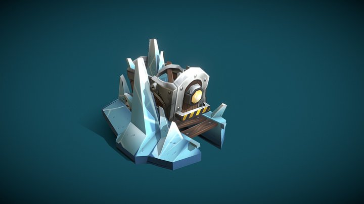 Lowpoly Minecart 3D Model