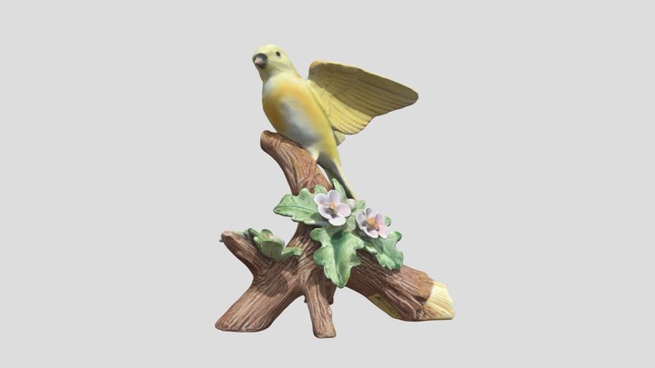 Bird On Branch Ornament 3D Model