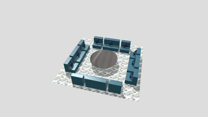 Modern reception Sofa set 3D Model