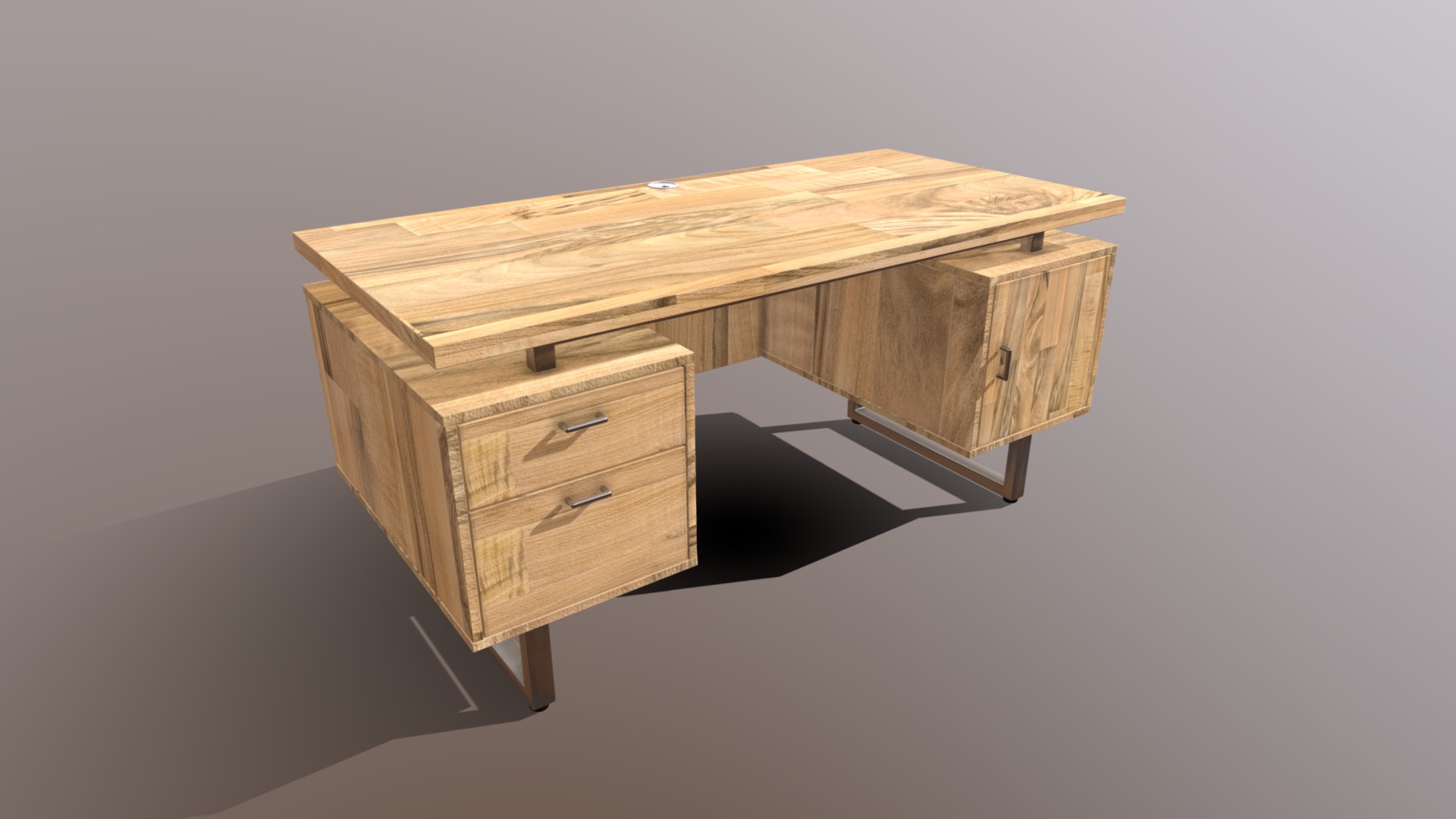 3D model Modern Desk Market - This is a 3D model of the Modern Desk Market. The 3D model is about a wooden box on a white background.