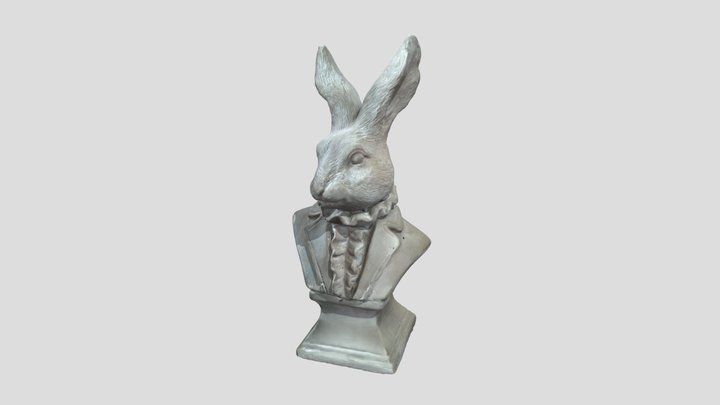 A White Rabbit Bust In Formal Attire一个穿着服装的白兔半身像 – Kostenloses 3D-Modell STL