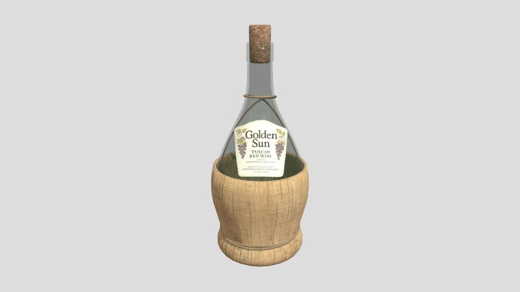 Tuscan Wine In Fiasco Basket