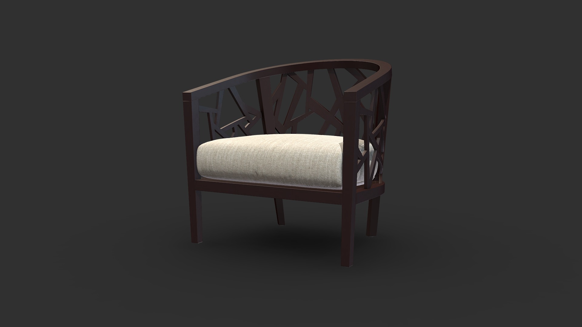 3D model Ankara Truffle Frame Chair - This is a 3D model of the Ankara Truffle Frame Chair. The 3D model is about a chair with a cushion.