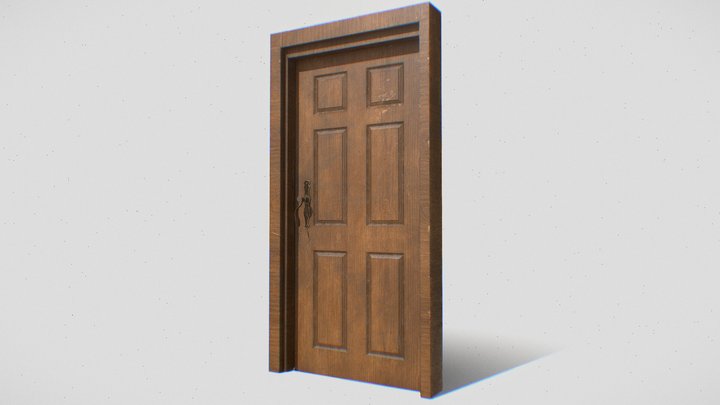 Door with handle 3D Model