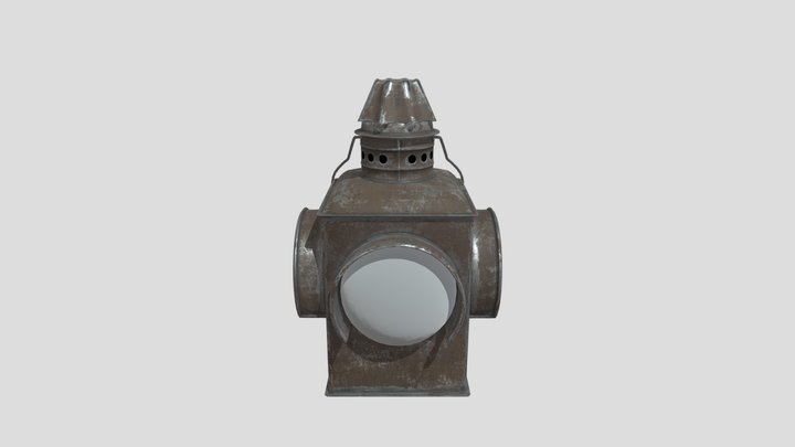 Old Railroad Switching Lamp Painted – Free 3D Model STL