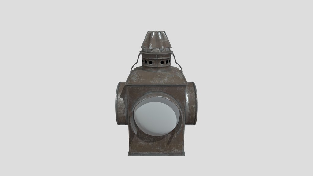 Old Railroad Switching Lamp Painted