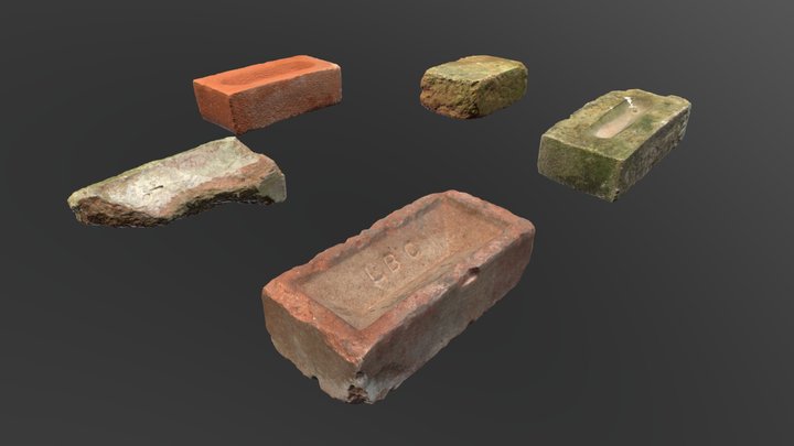 Five ultra-high resolution brick scans 3D Model