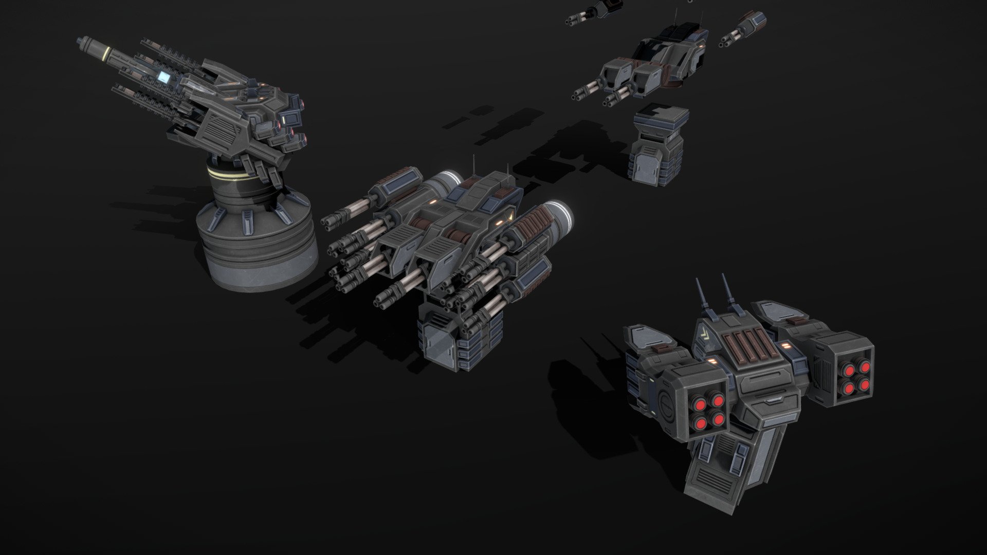 Double missile launcher turret 3 (+ supported version) - MechWarrior Scifi  Science fiction SF 40k