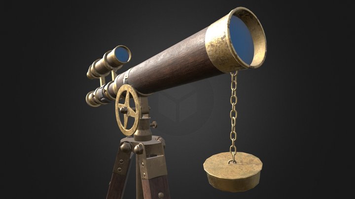 PBR Telescope 3D Model