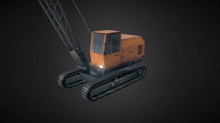 Crane On Tracks 3D Model