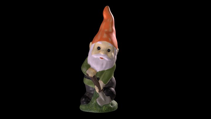 Lawn Gnome With Shovel 3D Model