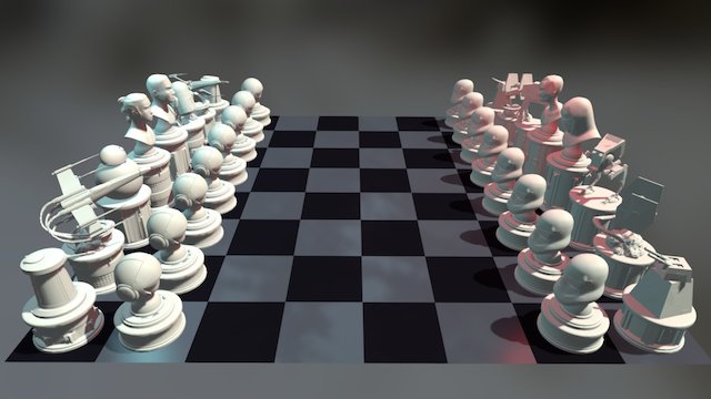Star Wars Chess Set 3D Model