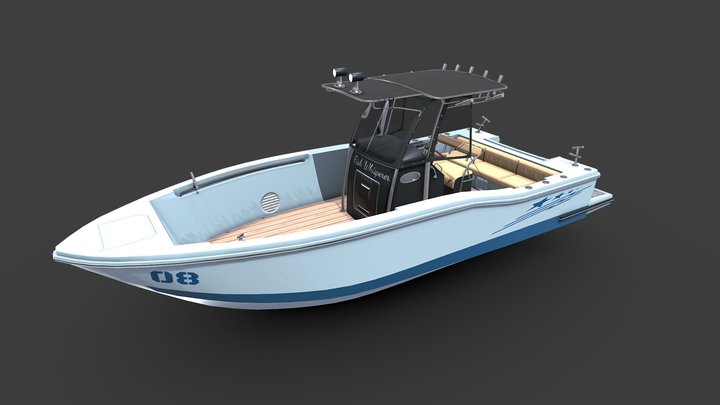 Small fishing boat | 3D model