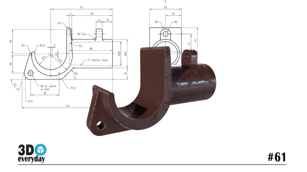 Day#61 Scaffold bracket — Sketchfab embed 3D viewer