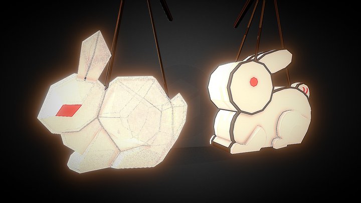两款兔子灯笼candle lantern 3D Model