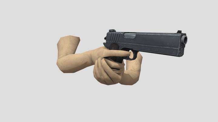 Animated FPS Pistol 3D Model
