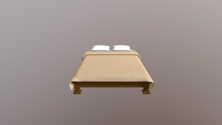 Comfy Double Bed 3D Model