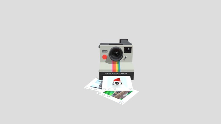 Low Poly Polaroid Camera 3D Model