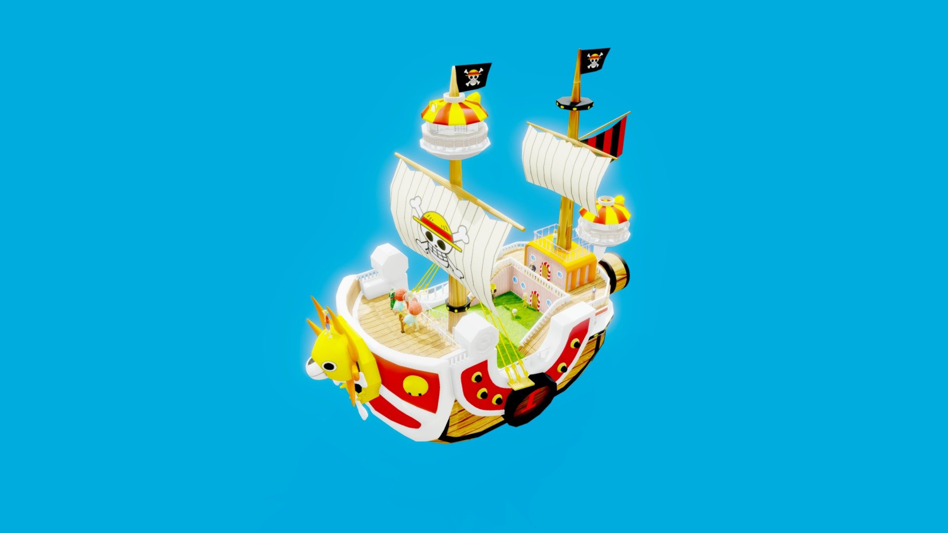 Onepiece thousand sunny (mugiwara pirate) - 3D model by SAW IND