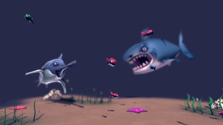 Set of Fishes 3D Model