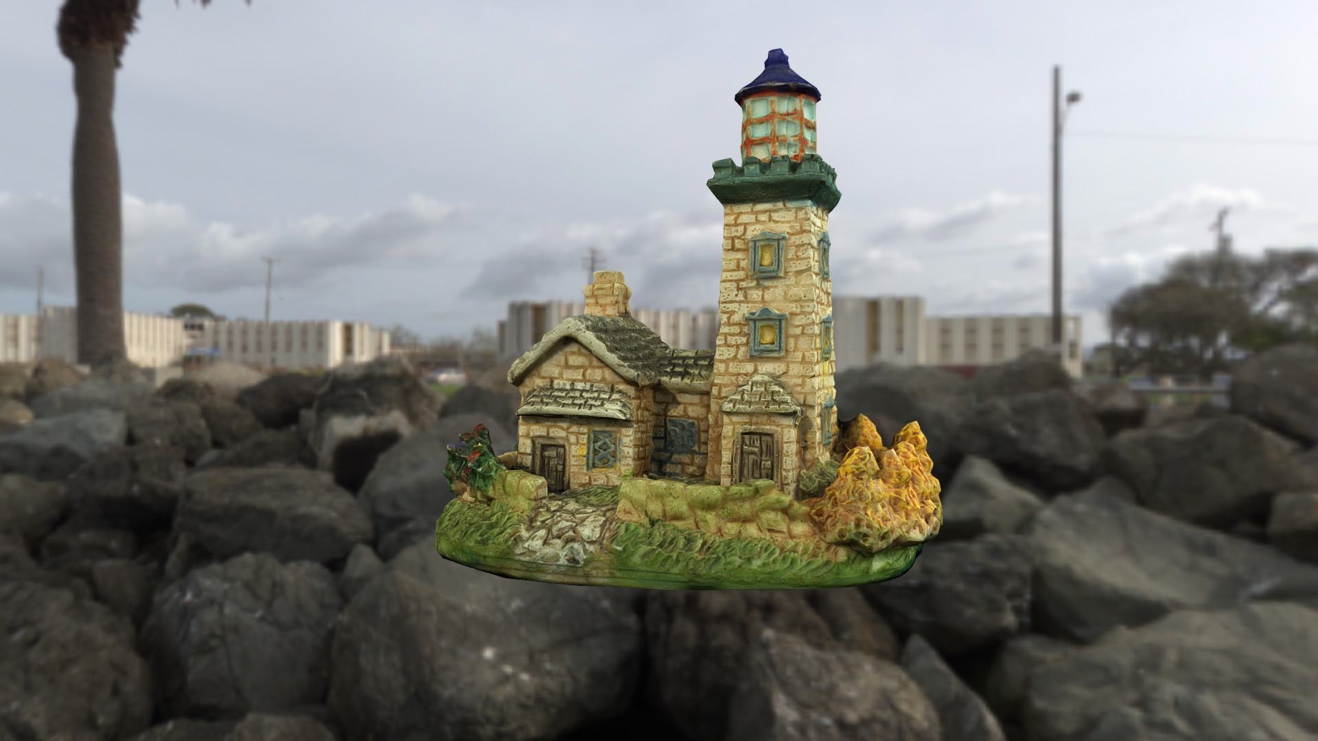 3D model lighthouse1_lowres - This is a 3D model of the lighthouse1_lowres. The 3D model is about a small building with a tower.