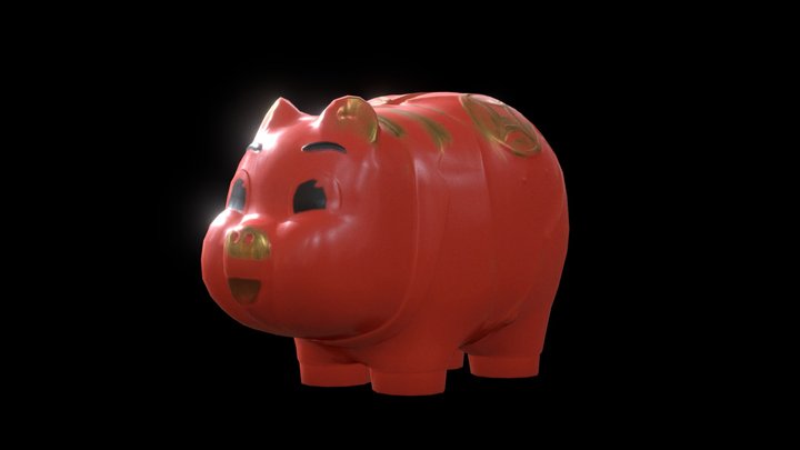 Chu Wing Kee Plastic Piggy Bank 3D Model