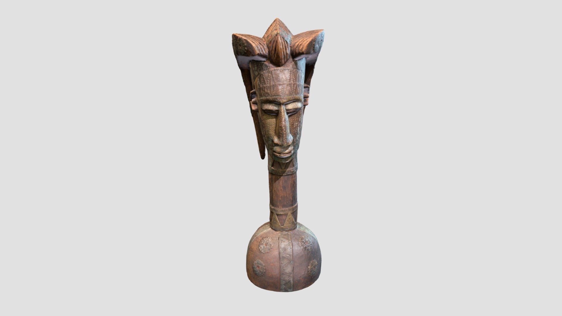 African man bust brass sculpture