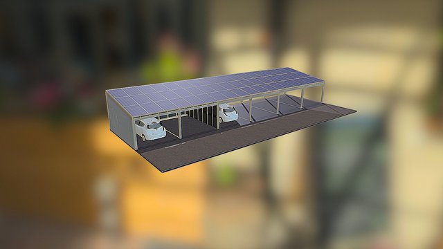 Solar Car Charging Station 3D Model