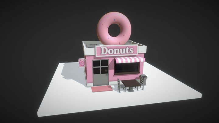Low Poly Donuts 3D Model