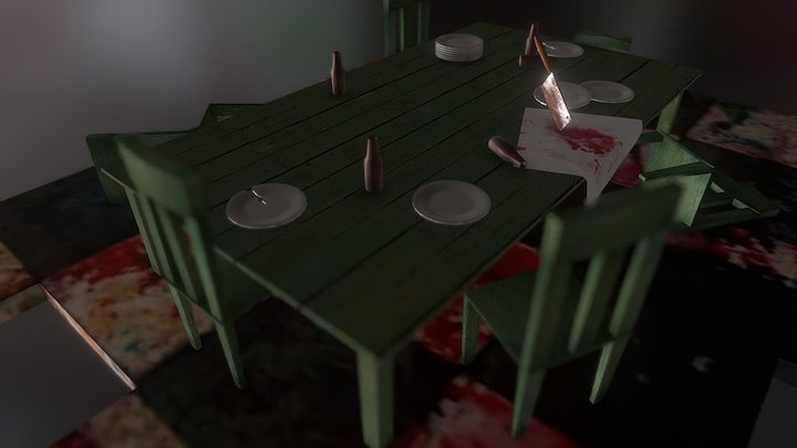 Turn Table Haunted Kitchen 3D Model
