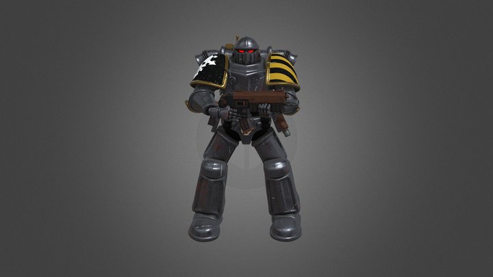 Chaos Space Marine - Iron Warrior 3D Model