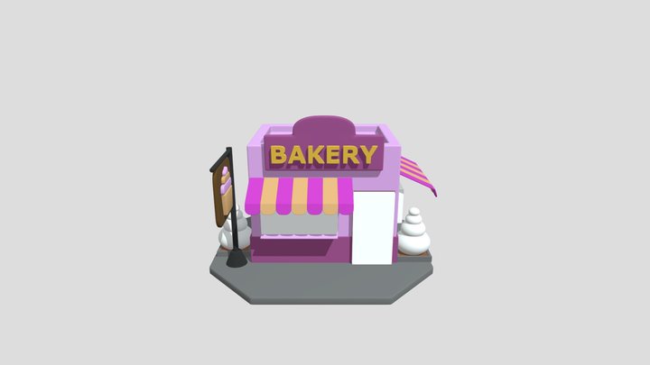 Cartoon-Style Bakery Shop 3D Model 3D Model