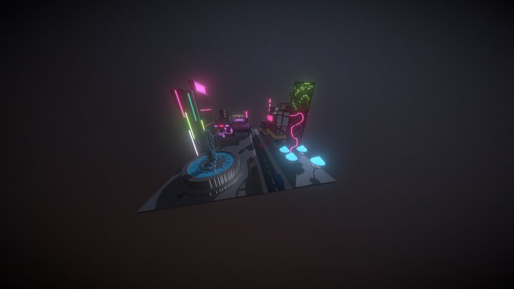 Neon City 3D Model