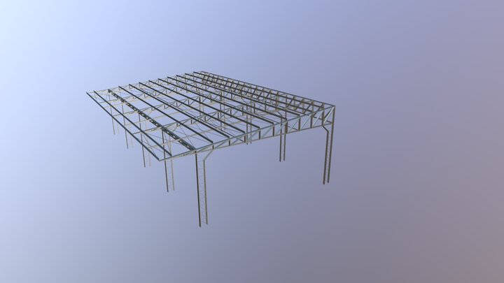 Cobertura Metálica de quadra poliesportiva 3D Model