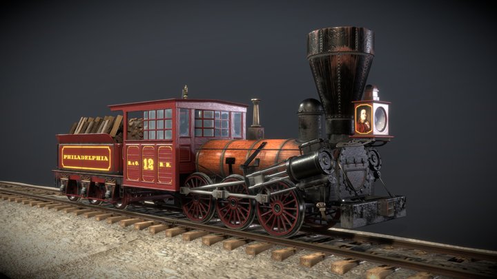 Philadelphia 0-6-0 steam locomotive 3D Model