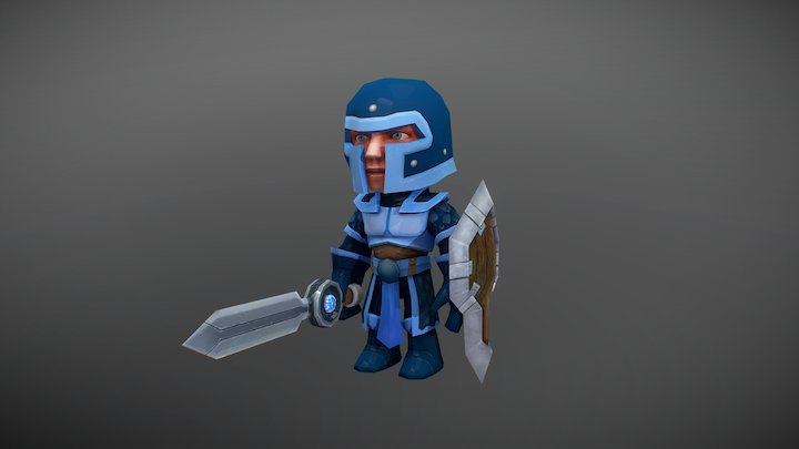Low Poly Knight 3D Model