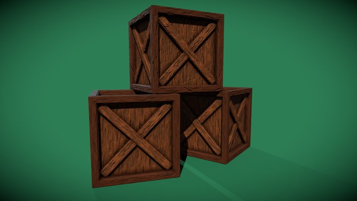Stack of Wooden Crates 3D Model