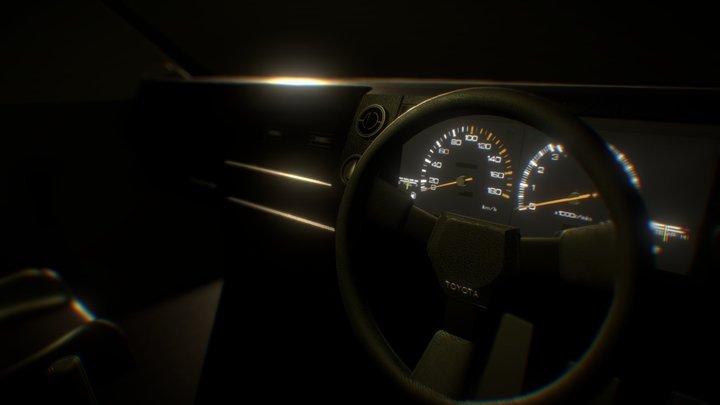 Interior: Toyota Sprinter Trueno AE86 3D Model