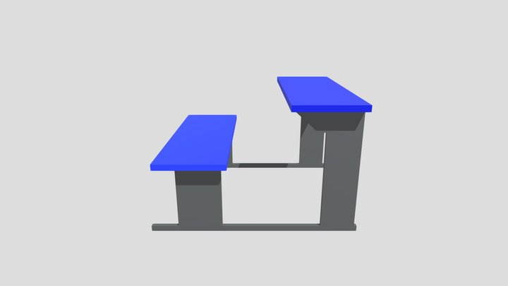 Low poly school desk