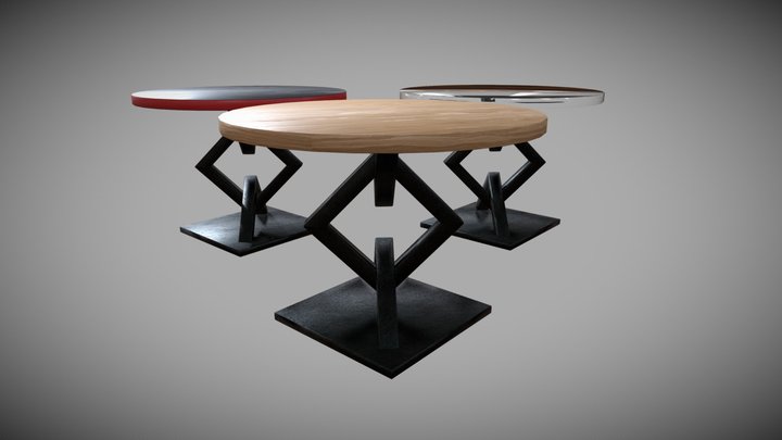 table with chain base 3D Model