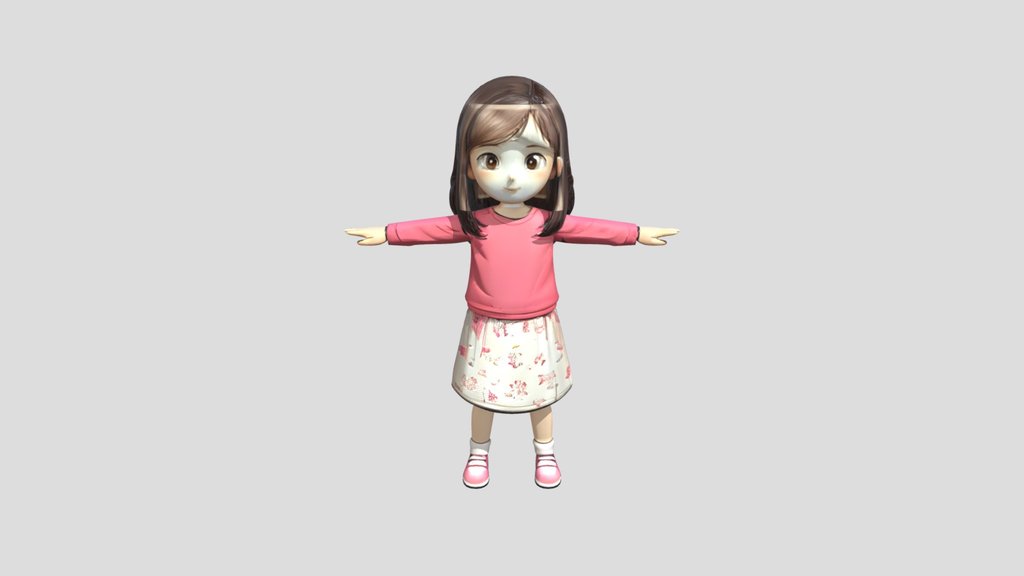 young girl standing with outstretched arms with