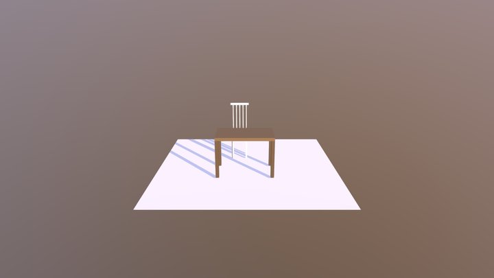 Table And Chair 3D Model
